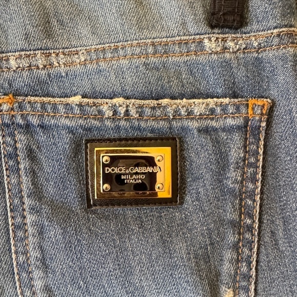 NWT Dolce & Gabbana Straight Leg Distressed Jeans Size 40 - Picture 11 of 14